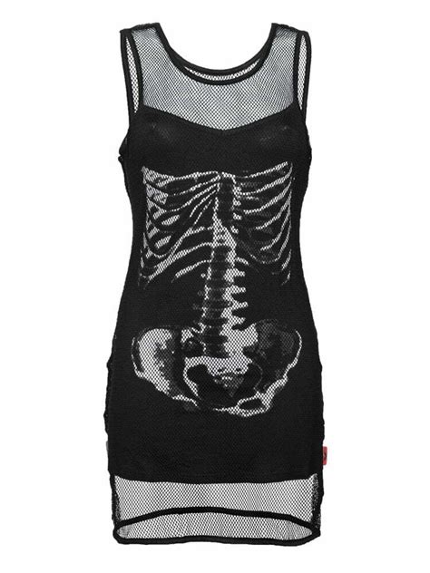 black mesh skeleton top