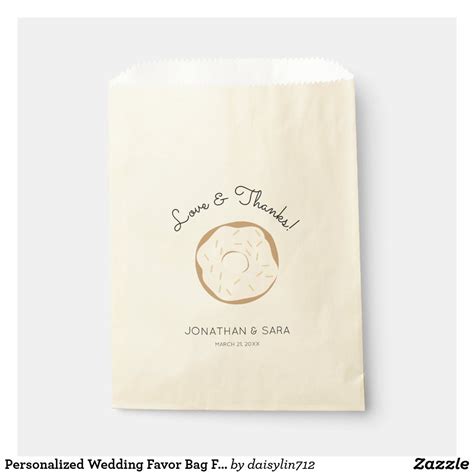 Personalized Wedding Favor Bag Frosted Donut Zazzle Personalized