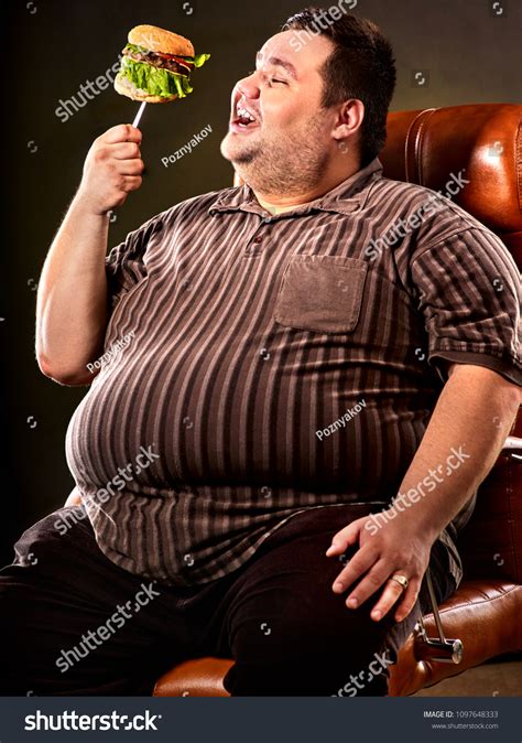 Diet Failure Fat Man Eating Fast Stock Photo 1097648333 Shutterstock