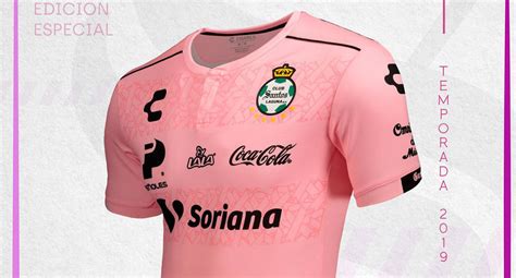 Home away road thirdly football jerseys. Jersey Rosa Charly Fútbol de Santos Laguna 2019