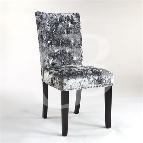 Browse through our selection of dining room chairs. Pair of New Upholstered Premium Grey Crushed Velvet Dining ...