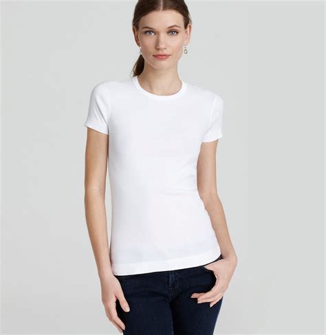 White Tshirt For Women High Crewneck Plain T Shirt Etsy