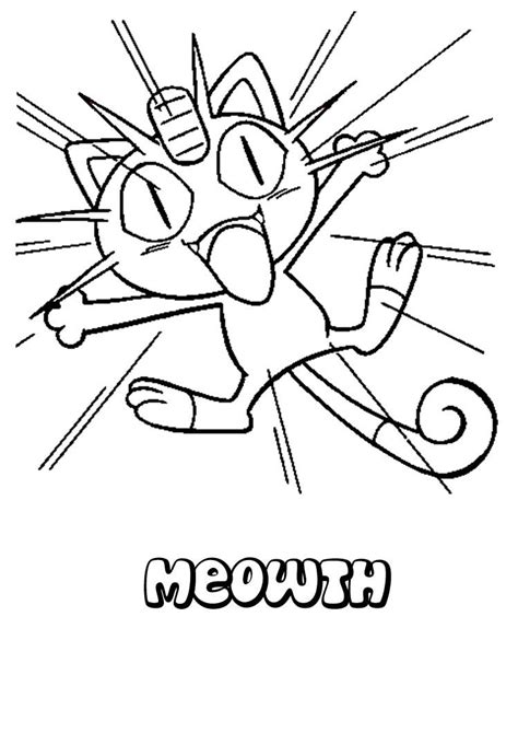 Visit our page for more coloring! Meowth Pokemon coloring page. More Pokemon coloring sheets on hellokids.com | Pokemon coloring ...