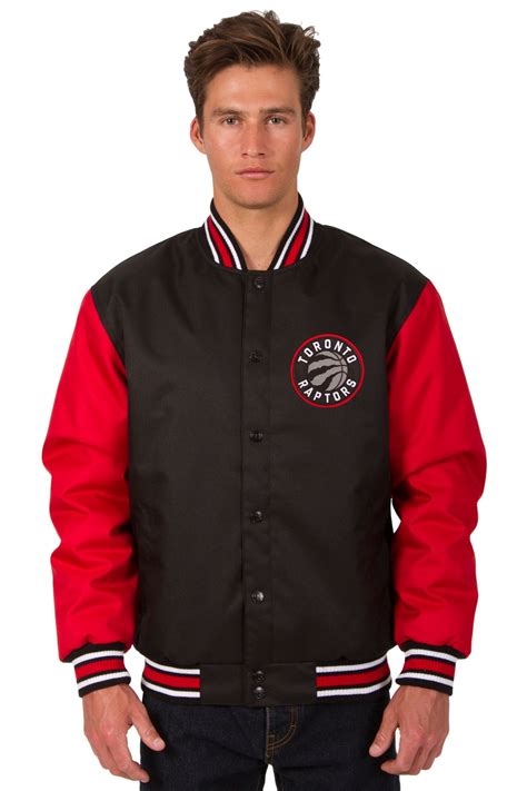 Toronto Raptors Poly Twill Varsity Jacket Blackred Jh Sports Jackets