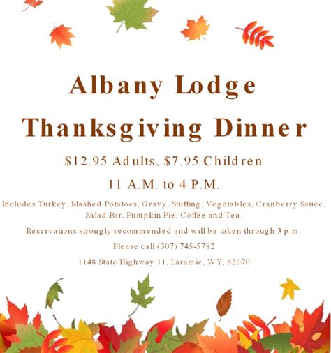 Albany Lodge Thanksgiving Dinner Albany Lodge Wyoming Snowmobiling