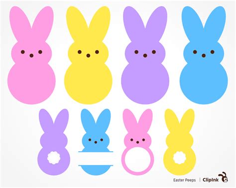 Easter peeps svg, Easter bunny svg | svg, png, eps, dxf, pdf | ClipInk