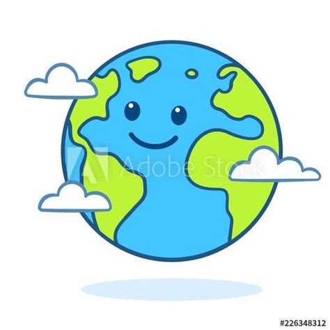 Cute Cartoon Earth Earth Drawings Cute Cartoon Faces Cartoons Vector