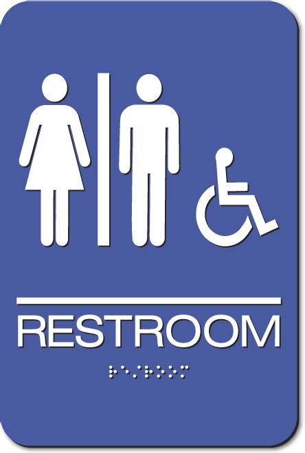 unisex accessible restroom sign ada sign factory