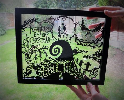 The Nightmare Before Christmas Handmade Paper Cutting Design Etsy