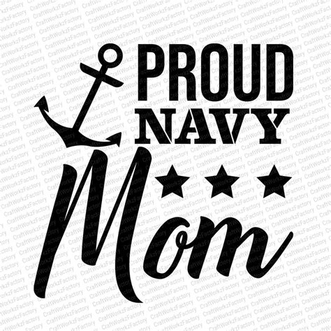 Proud Navy Mom Svg Us Star Usna Proud Mom Clipart Military Etsy