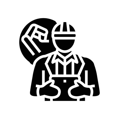 Industrial Engineer Worker Glyph Icon Vector Illustration 20377635