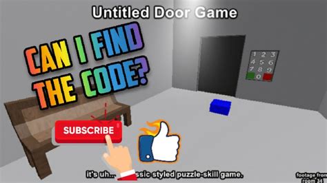 Can I Find The Code Roblox Untitled Door Game Youtube
