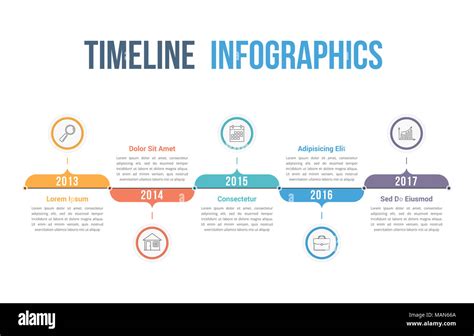 Horizontal Timeline Infographics Template Workflow Or Process Diagram