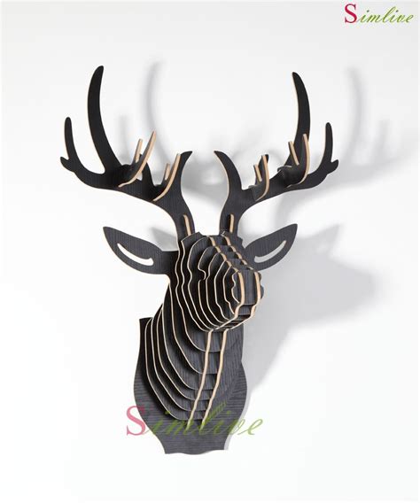 Carved deer head wall decor. Aliexpress.com : Buy deer head wall,DIY wooden crafts for home decorations,animal head decor ...