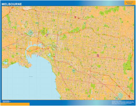 Melbourne Area Laminated Biggest Wall Map Largest Wall Maps Of The World Sexiz Pix