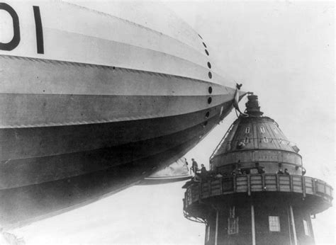 Loading Passengers Onto An Airship From A Mooring Mast 1930s Rare