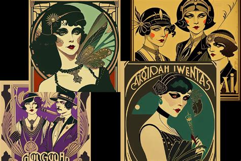 Art Deco Art Nouveau Illustration Par Deadly Nightshade Designs