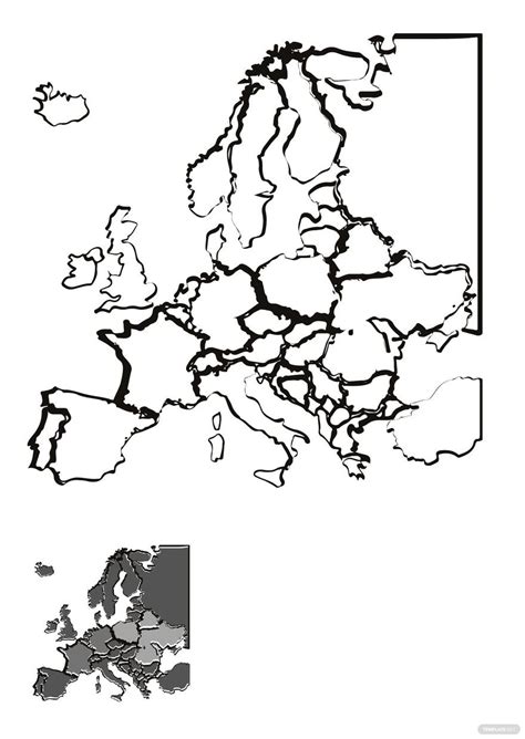 Free Simple Europe Map Coloring Pages PDF Template Net