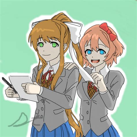 Monika And Sayori Writing Poems Together By Specialization On Deviantart