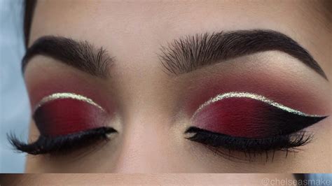 Red And Black Glitter Eyeshadow