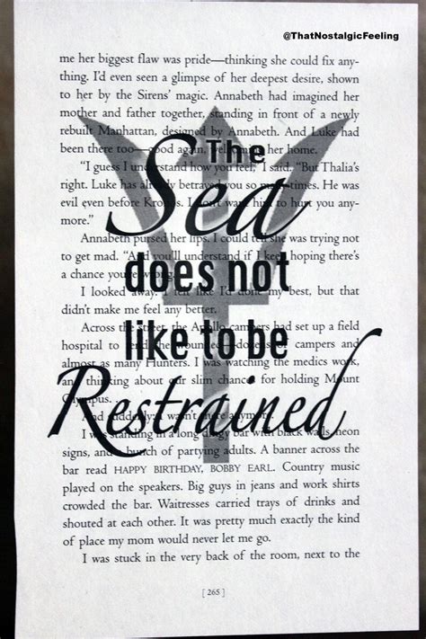 Percy Jackson The Sea Does Not Like To Be Book Quote Art Etsy