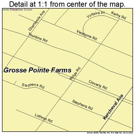 Grosse Pointe Farms Michigan Street Map 2635520