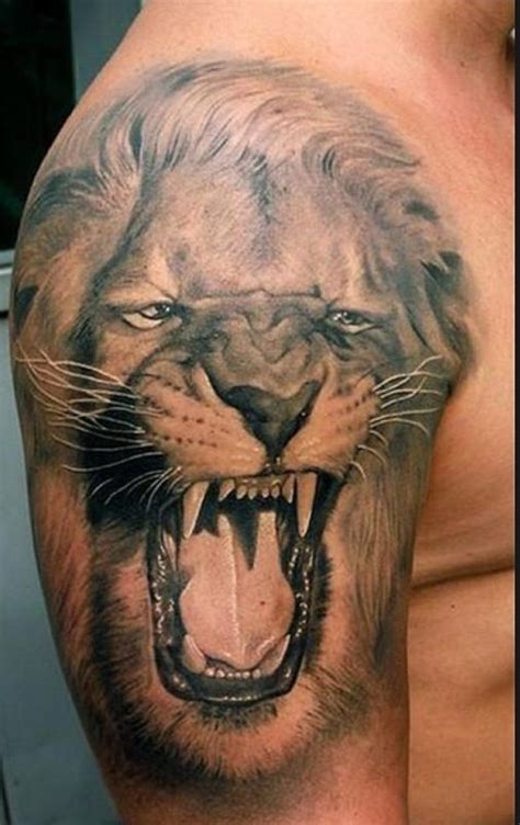 Awesome Lion Tattoo Com Imagens Leão Rugindo Tatuagem Desenho De Tatuagem De Leão