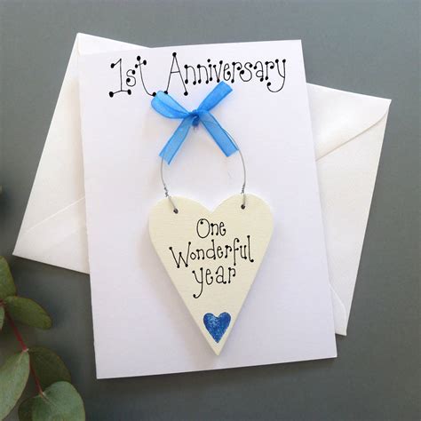 1st Wedding Anniversary Personalised Card By Country Heart