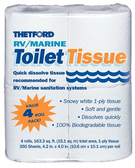 Rv Marine Toilet Tissue Toilet Paper For Rv And Marine 1 Ply 4