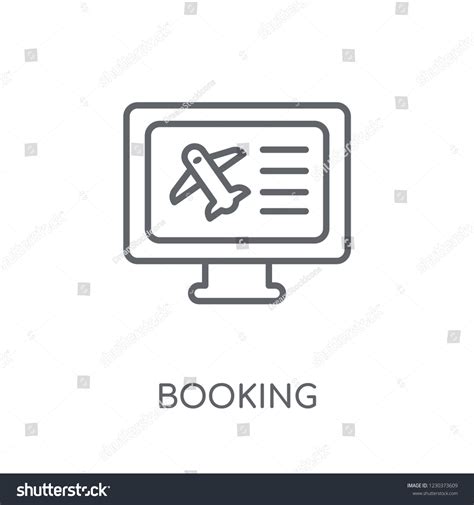 Booking Linear Icon Modern Outline Booking Stock Vector Royalty Free