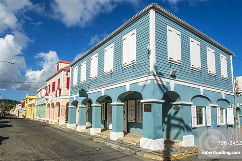 Historic Buildings In Downtown Christiansted Stock Photo