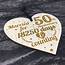 50th Wedding Anniversary Wood Heart Gift Gold Fifty Years For 