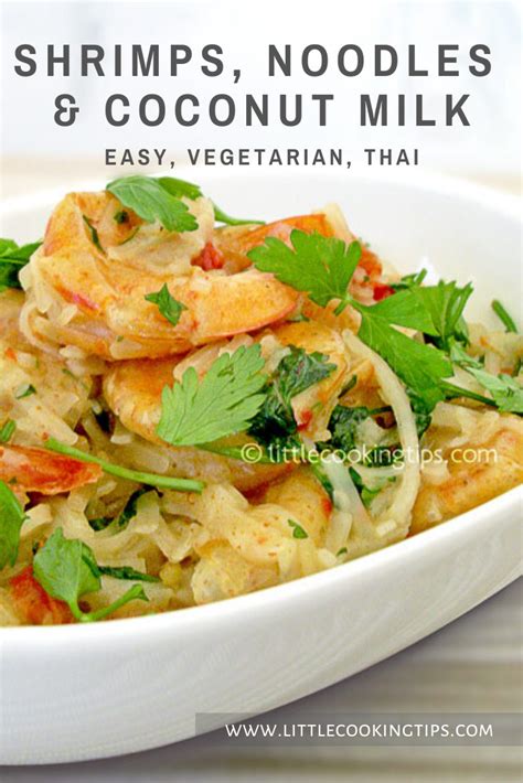 Easy Thai Shrimps With Noodles And Coconut Milk Shrimp Coconut Milk