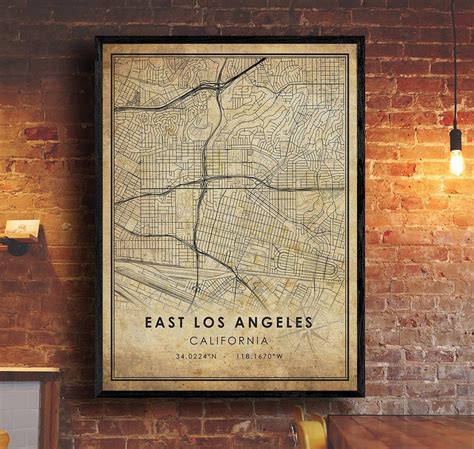 East Los Angeles Map Print East Los Angeles Map California Etsy