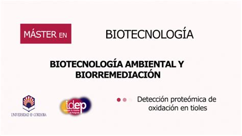 Máster En Biotecnología José Alhama Carmona Biotecnología Ambiental Y