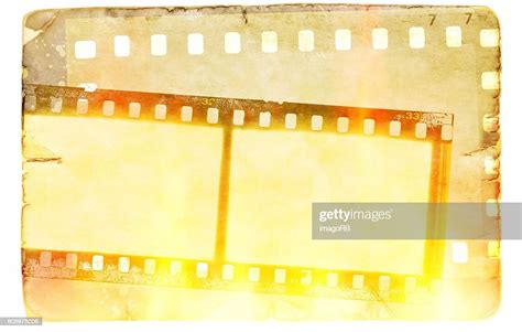 Vintage Film Strip Frame On Old Paper Background Flames Effect High Res
