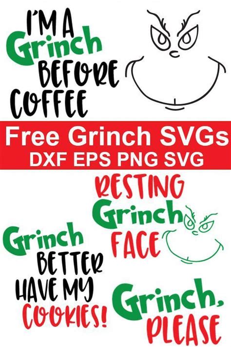 Free Grinch SVGs Resting Grinch Face And So Many More Christmas