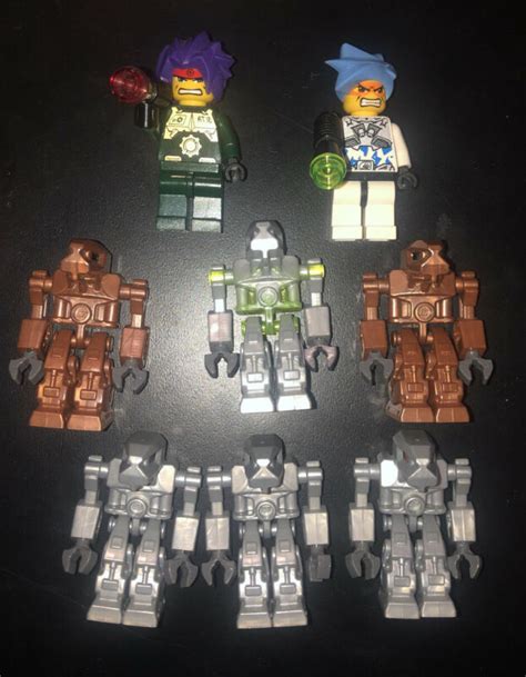 Lot 8 Lego Exo Force Minifigures Devastator Hikaru Robot Goldsilver