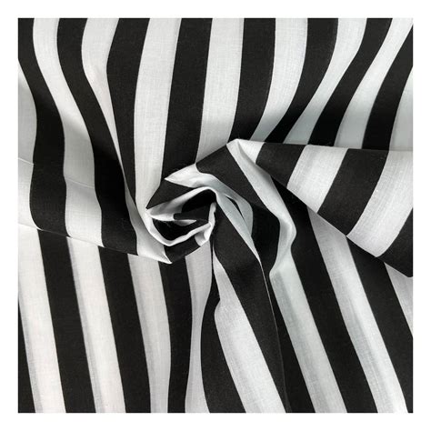 Black And White Stripe Polycotton Fabric By The Metre Hobbycraft