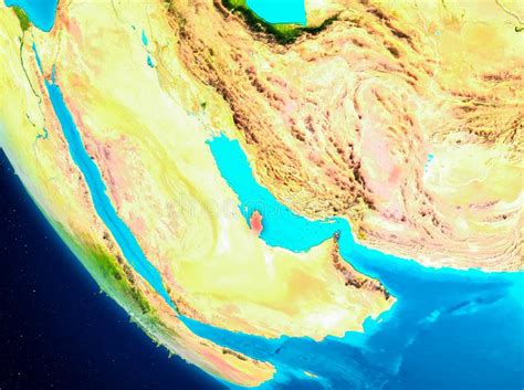 Qatar On Globe From Space Stock Illustration Illustration Of Satellite