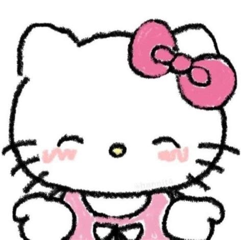 A Drawing Of A Hello Kitty With A Pink Bow On Its Head And Legs