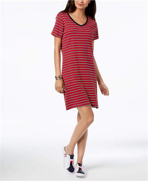 Tommy Hilfiger Cotton V Neck T Shirt Dress Created For Macy S And Reviews Dresses Women