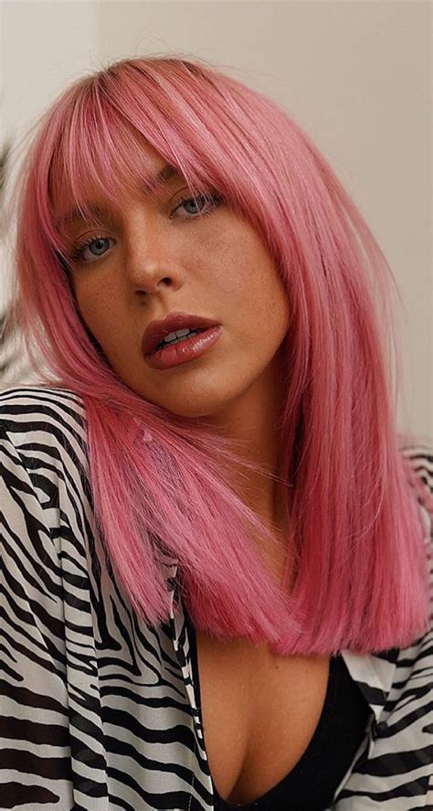 Cute Haircuts And Hairstyles With Bangs Pink Hair Color With Bangs
