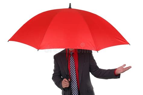 Businessman Holding Red Umbrella Stock Image Image Of Object Open