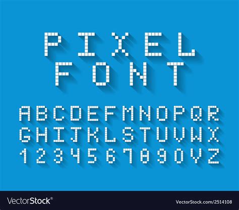 Pixel Font Royalty Free Vector Image Vectorstock