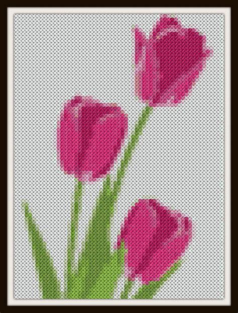 Tulips Cross Stitch Pattern Pdf Lovely Spring Flowers Cross Etsy