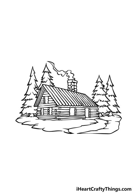 Log Cabin Drawing Easy Person Drawing Easy Lagrone Throns