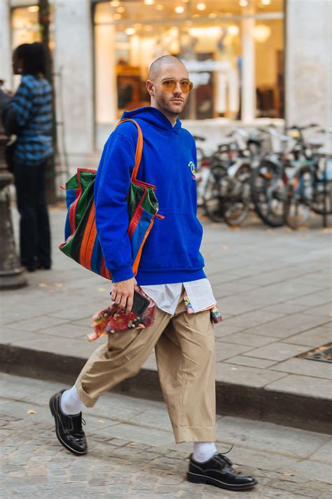 Milan Men S Fashion Week Fw22 Street Style Served Coziness In Standout Patterns And Baggy