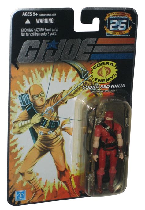 Gi Joe Cobra Enemy Red Ninja 25th Anniversary 375 Inch Action Figure