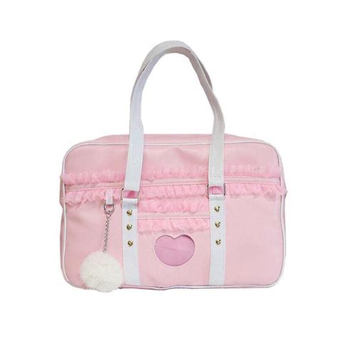 Kawaii Heart Bag In 2020 Pink Duffle Bag Bags Kawaii Bags